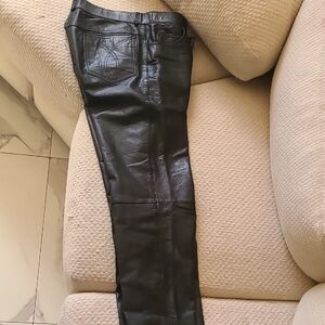 Men's Black Leather Pants